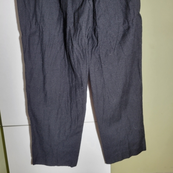 ❤️ 3 For $35 Koret wool high waist pleated pants tapered leg trouser black 10 - Picture 3 of 12